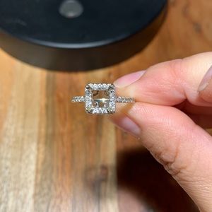 14 carat white gold diamond mounting engagement ring